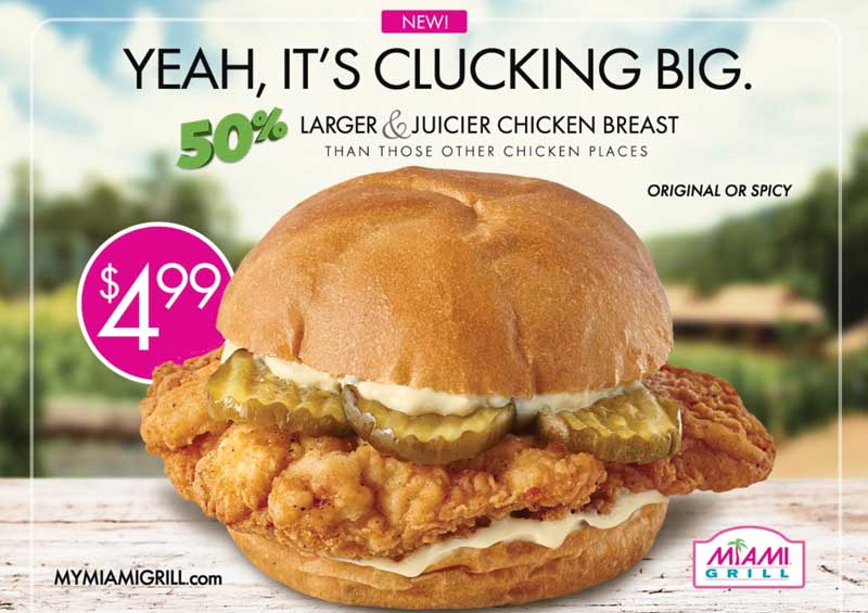 Miami Grill Chicken Sandwich ad