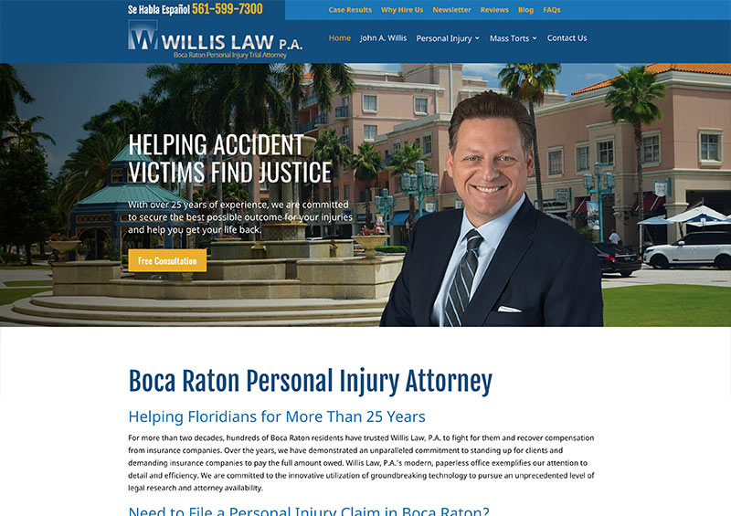 Willis Law Lawfirm website